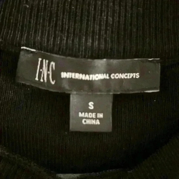 INC INTERNATIONAL CONCEPTS SWEATER DRESS FLOCKED VELVET MESH SHEER SLEEVES EUC - Picture 4 of 5